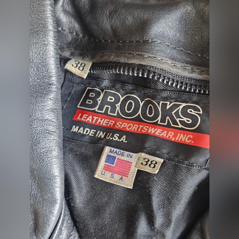 Vintage Women's Brooks Leather Jacket Belted Fringe - Picture 2 of 16